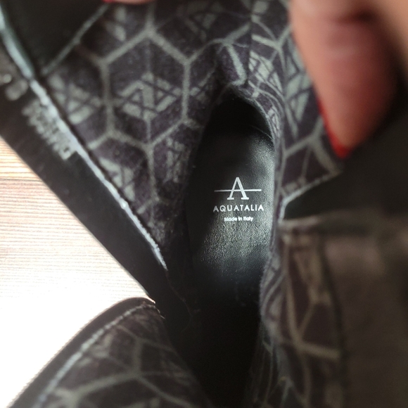 Aquatalia Billina Combo Moto Women's Black leather ankle boots - Picture 8 of 11